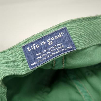 Life is good Baseball Cap Green One Size Motorcycle Enjoy The Ride Slideback Hat