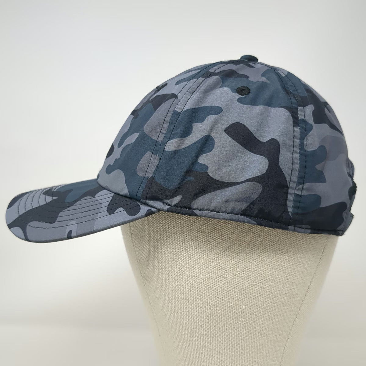 Gaiam Baseball Cap Blue Camo OSFM Adjustable Slideback Polyester Athletic Hat
