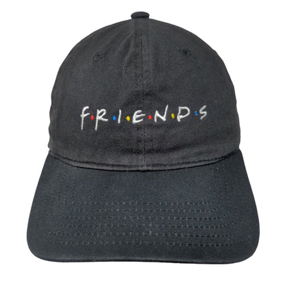 FRIENDS Slideback Hat Black One Size Adjustable Embroidered Vented Holes