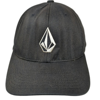 Volcom Baseball Cap Black XL Fitted Flexfit Embroidered Stone Graphic Logo Hat