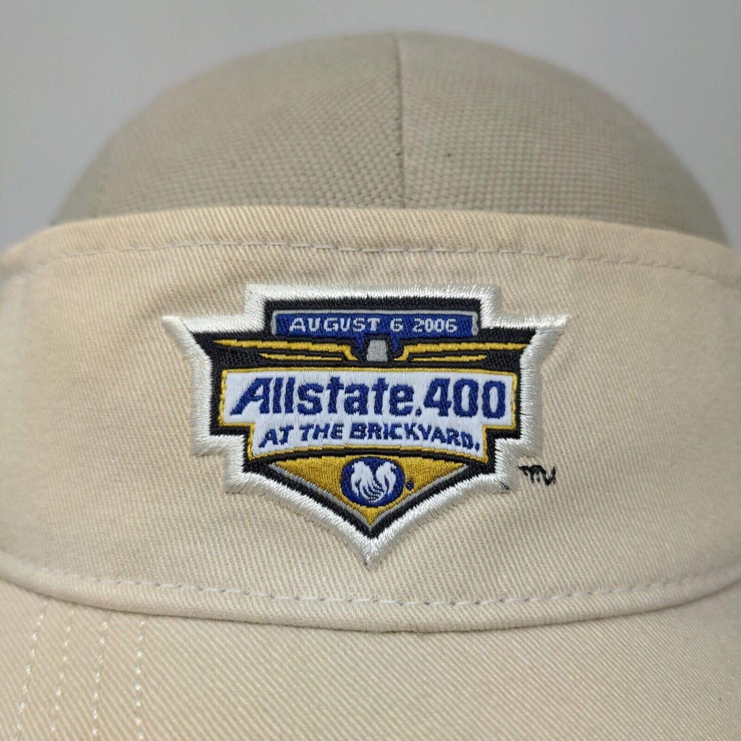 Main Gate Men's Slideback Sun Visor Cap Hat Tan Embroidered Brickyard 400 2006