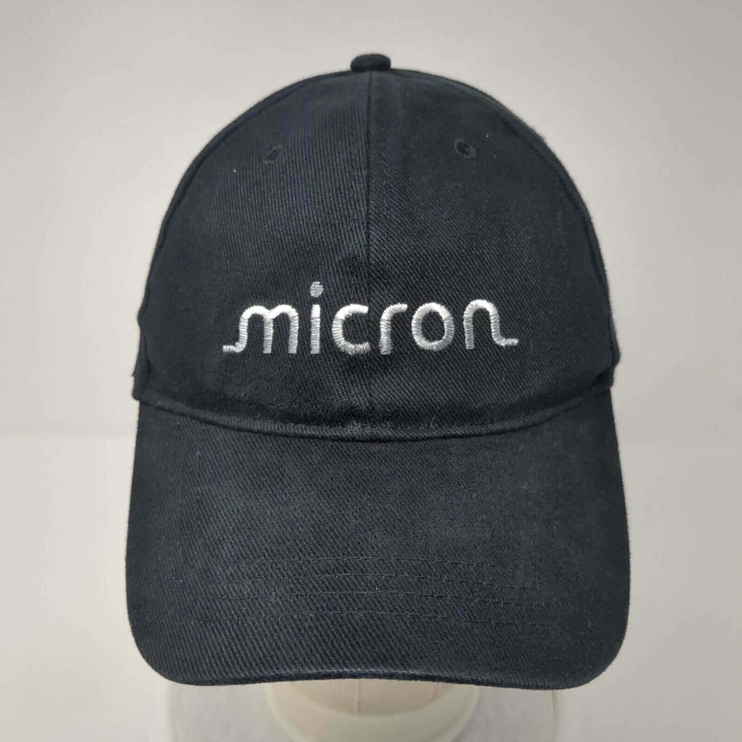 Micron Slideback Hat Black One Size Adjustable Embroidered Promoshop Cotton