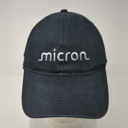 Micron Slideback Hat Black One Size Adjustable Embroidered Promoshop Cotton