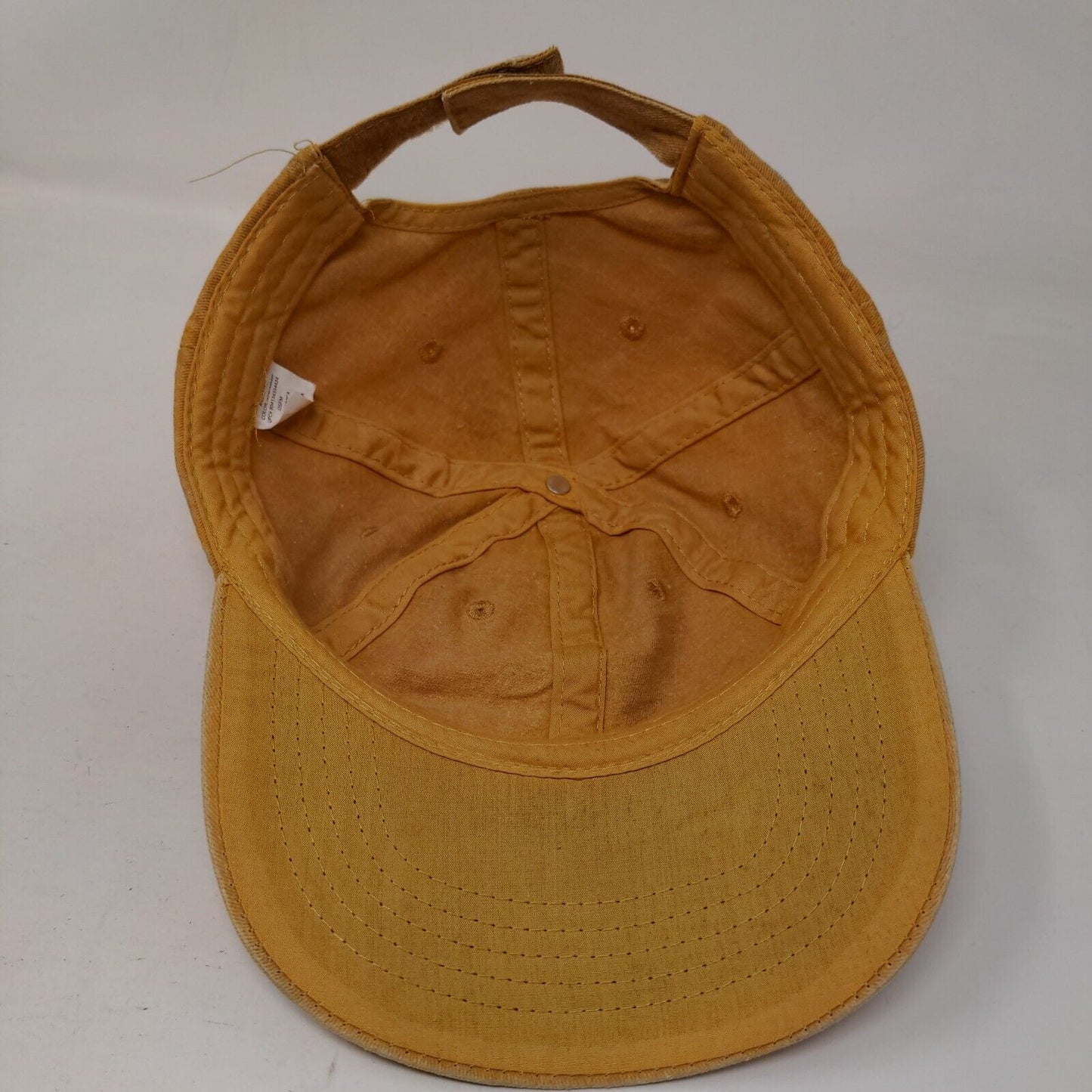 Unbranded Strapback Hat Orangish-Tan One Size Vented Holes 6 Panel Blank
