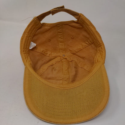 Unbranded Strapback Hat Orangish-Tan One Size Vented Holes 6 Panel Blank