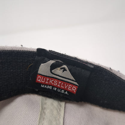 Quiksilver Fitted Hat Gray One Size Embroidered Logo Stretch 6 Panel