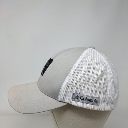 Columbia Fitted Trucker Hat Gray One Size Patch Logo Mesh Back Flexfit