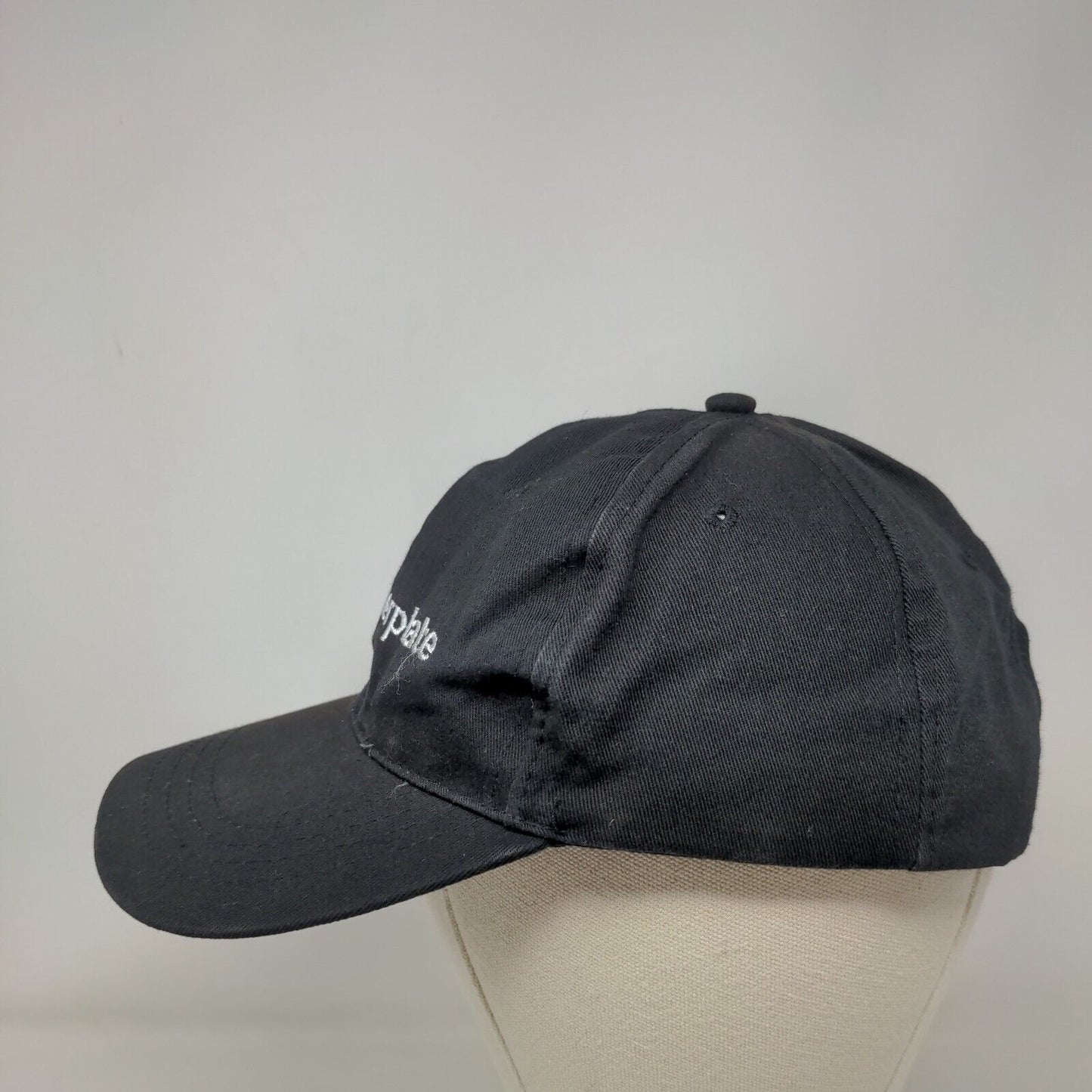 Centerplate Strapback Hat Black One Size Adjustable Embroidered 6 Panel