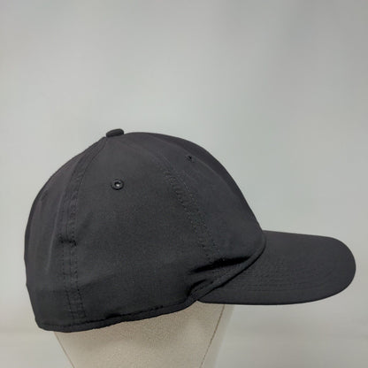 Russell Fitted Hat Black One Size Embroidered Breathable Vented Holes