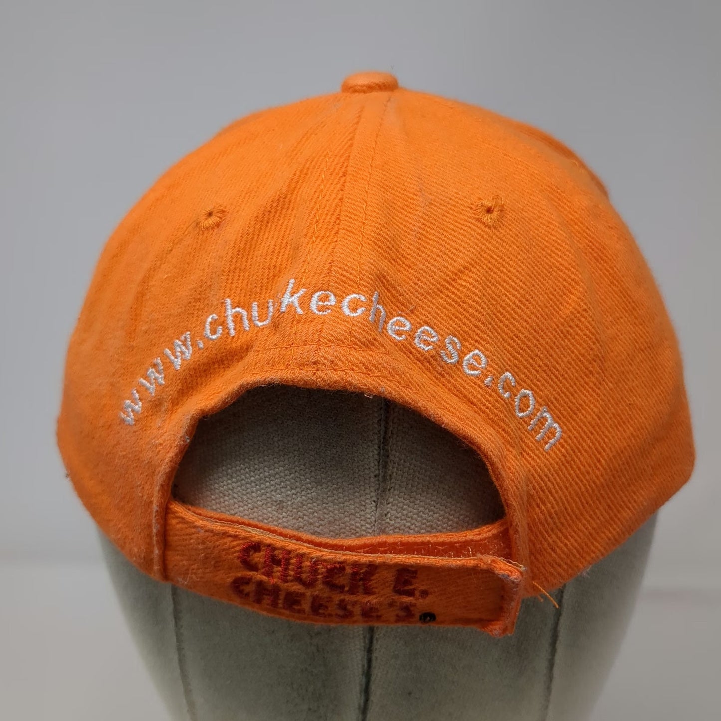 Chuck E. Cheese Boys Orange One Size Mascot Mouse Character 2007 Strapback Hat