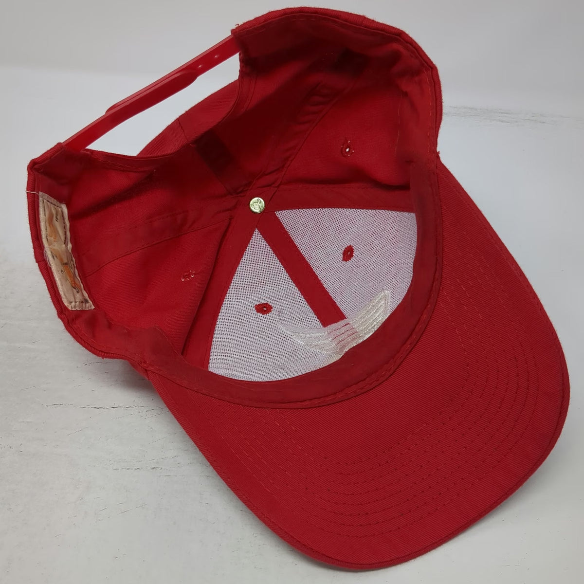 Otto Snapback Red One Size Hat Embroidered Honda Wing Logo Curved Brim Racing