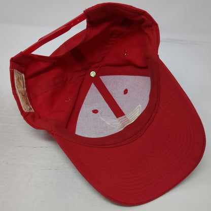 Otto Snapback Red One Size Hat Embroidered Honda Wing Logo Curved Brim Racing