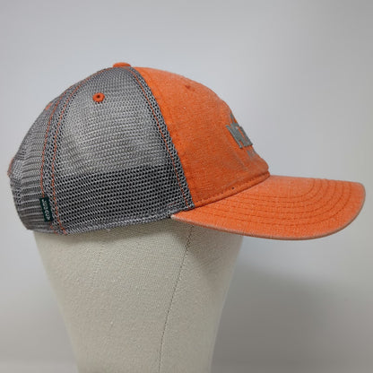 Legacy Trucker Hat Orange Gray One Size Mt Rainier Washington Mountain Mesh