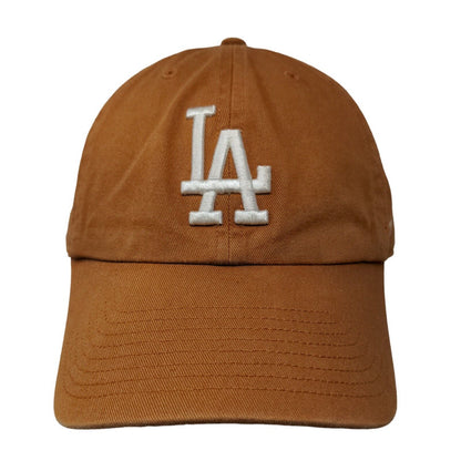 '47 Brand Men's Slideback Hat Orange OSFA Embroidered LA Dodgers Logo Cotton