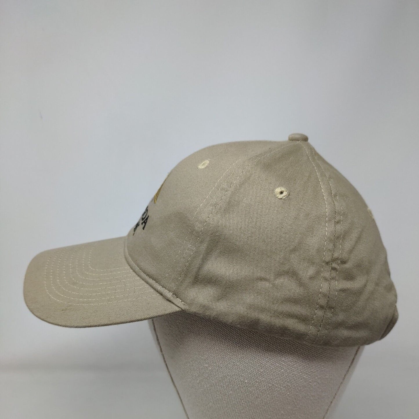 Florida Bank Strapback Hat Tan OSFA Adjustable Embroidered Vented Holes KC