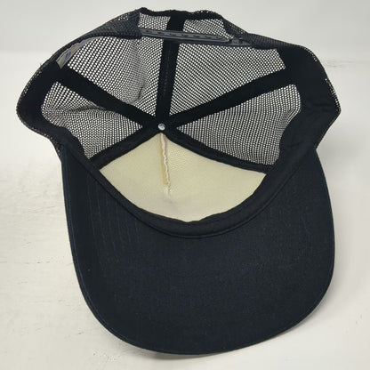 Black White Trucker Hat One Size Whiskey Bent Hell Bound Wavy Foam Mesh Snapback
