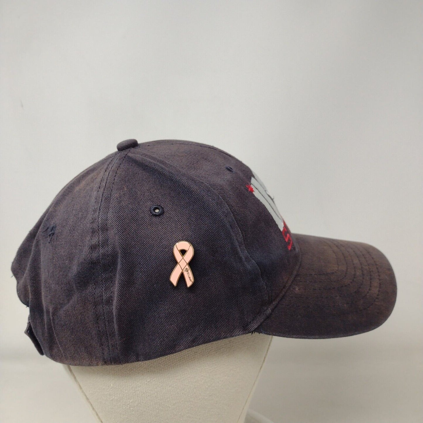 USA Strong Strapback Hat Blue OSFA Embroidered Pink Ribbon St. Luke's