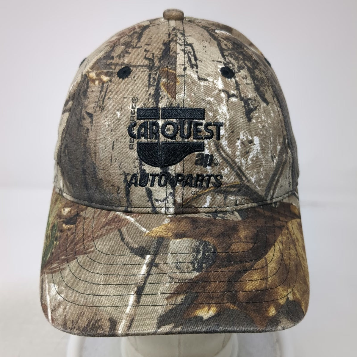 K-Products Baseball Cap Brown OSFM Realtree Camo CARQUEST Auto Parts 6 Panel Hat