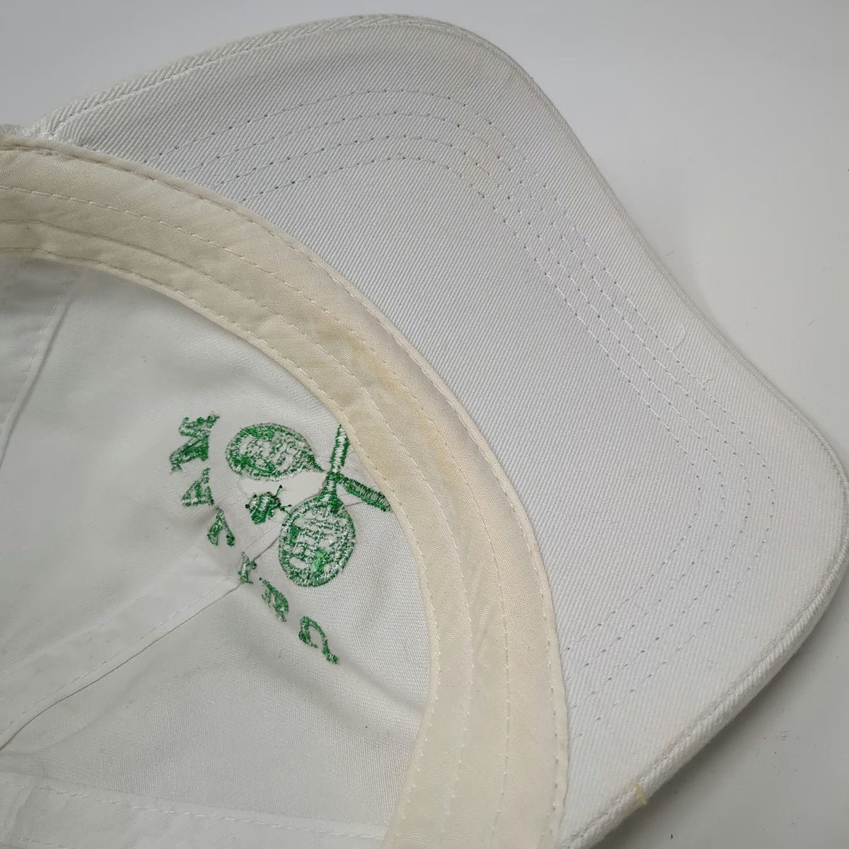 Malibu Tennis Club Hat Baseball Cap White One Size Slideback Racket Logo Sport