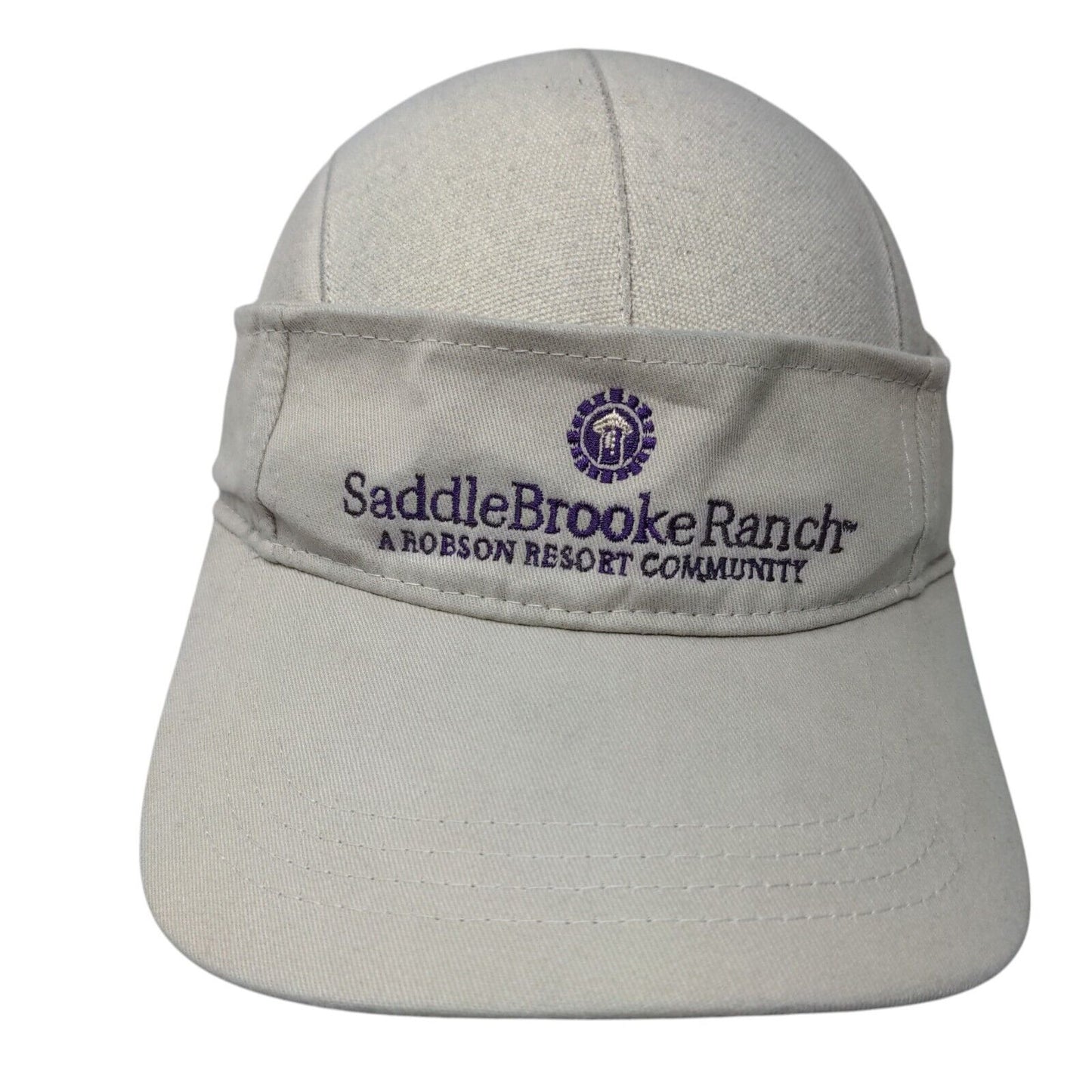 Saddle Brooke Ranch Strapback Sun Visor Hat Tan OSFA Embroidered Apollo