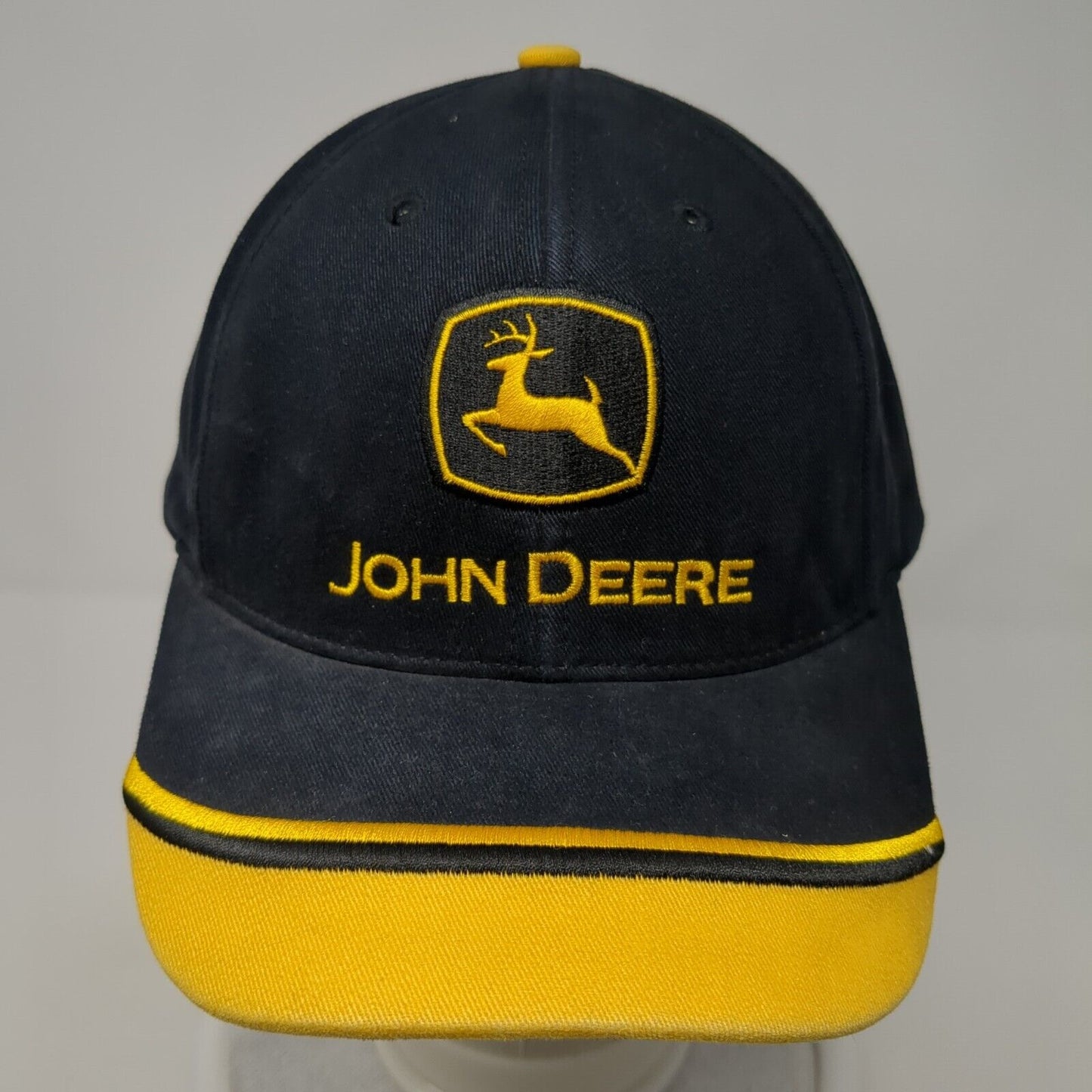 John Deere Slideback Hat Black One Size Adjustable Embroidered 6 Panel