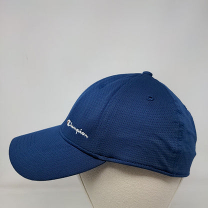 Champion Fitted Hat Blue L/XL Embroidered Solid 6 Panel Vent Holes