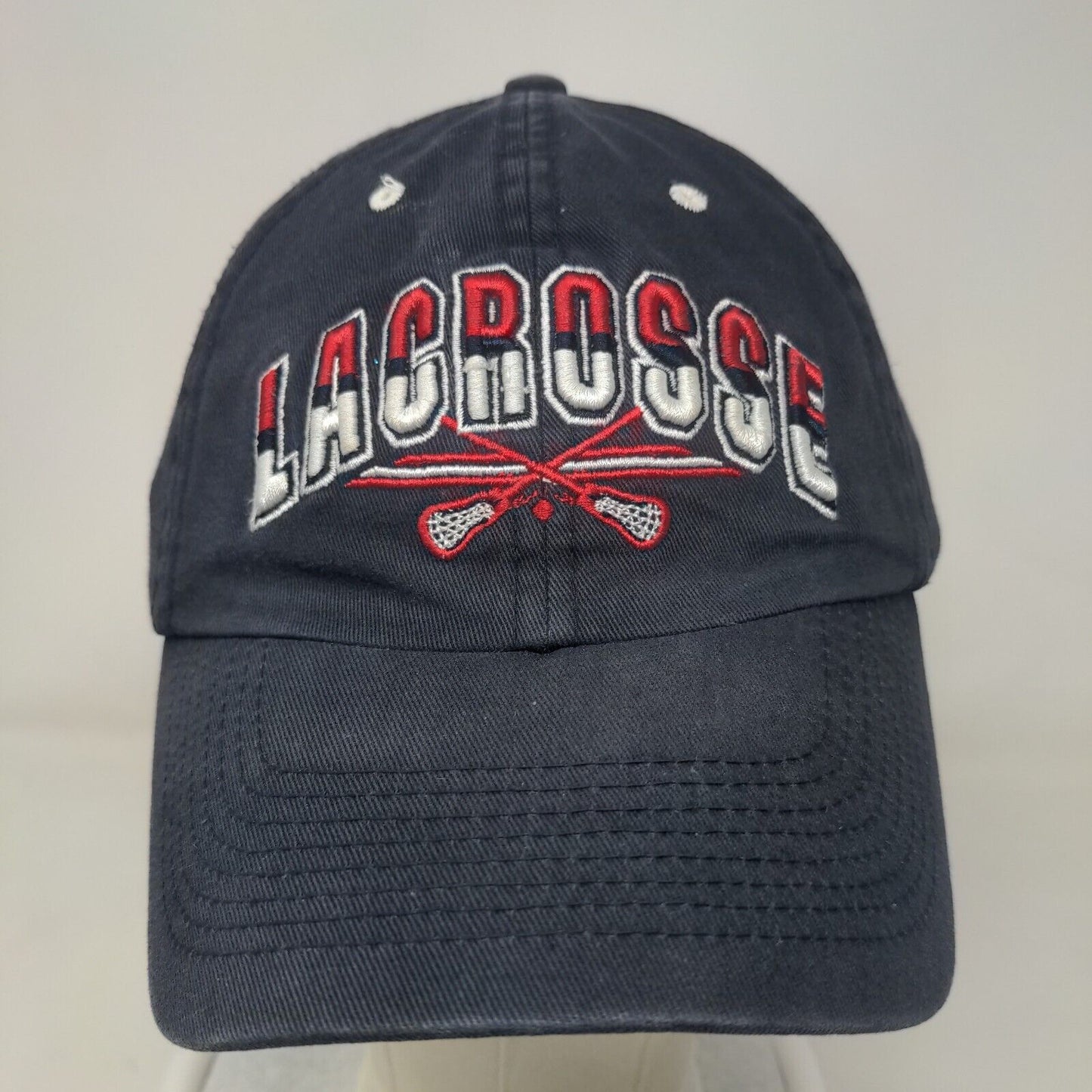 Lids Men's Slideback Hat Blue OSFA Embroidered Lacrosse Big Logo Cotton