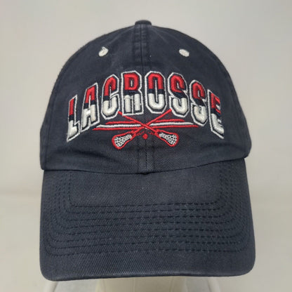 Lids Men's Slideback Hat Blue OSFA Embroidered Lacrosse Big Logo Cotton