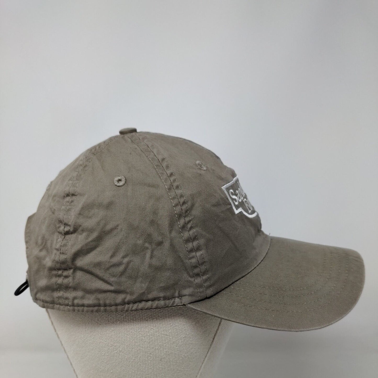 Sanderson Farms Strapback Hat Tan One Size Embroidered 6 Panel Classic Cut Ahead