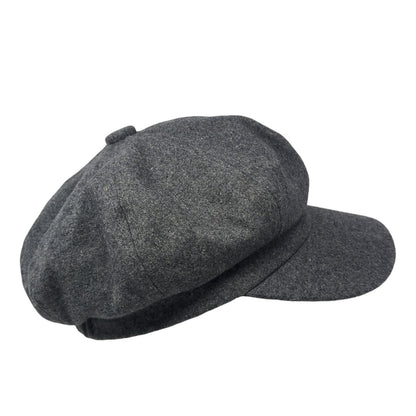 Unbranded Fitted Stretch Newsboy Cap Gray One Size Wool Blend Blank