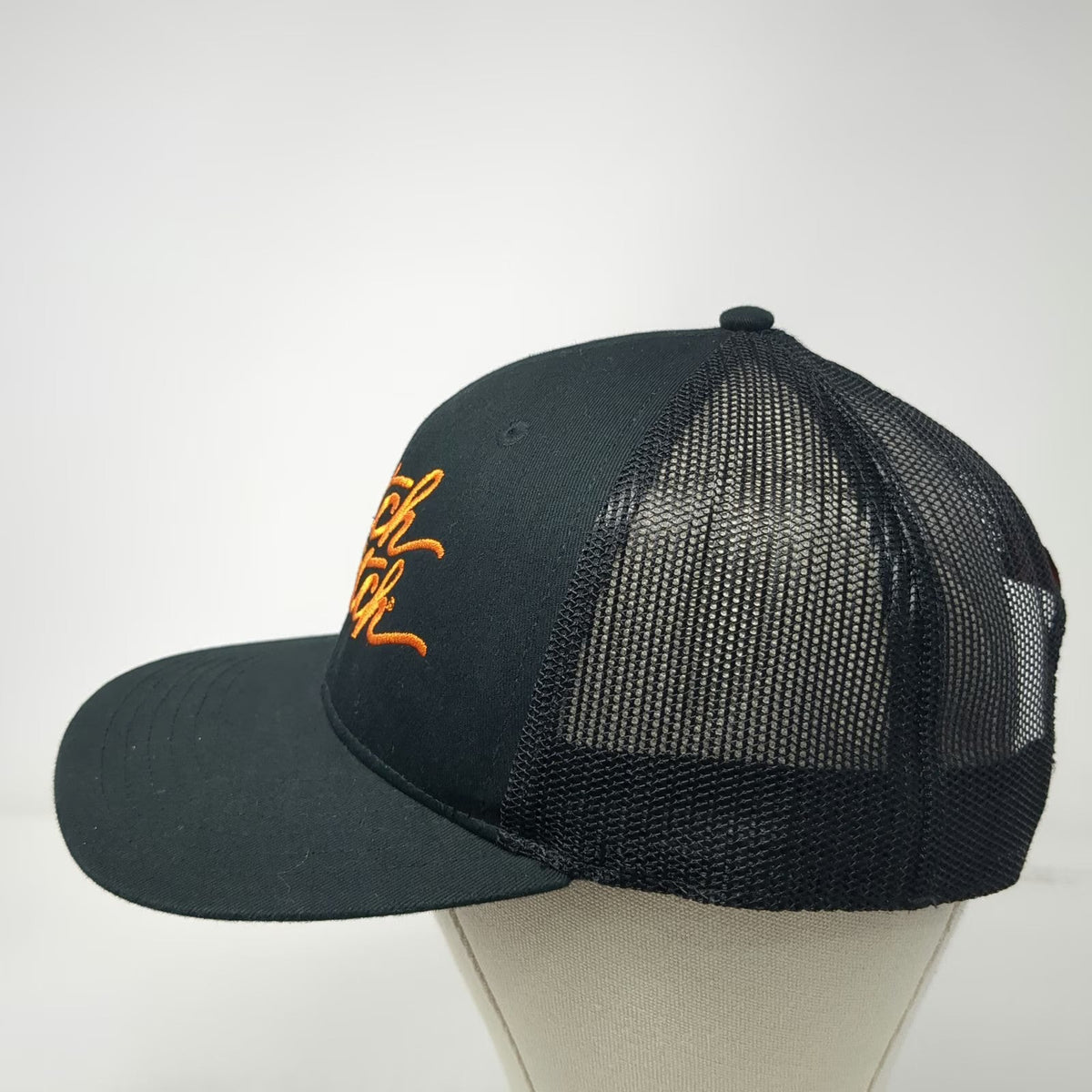 Ditch Witch Trucker Hat Black Orange One Size Mesh Back Snapback Script Logo