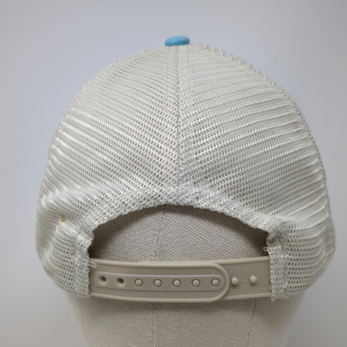 Sportsman Trucker Hat Blue Beige One Size Mesh Back Snapback Landscape Patch