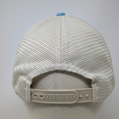 Sportsman Trucker Hat Blue Beige One Size Mesh Back Snapback Landscape Patch