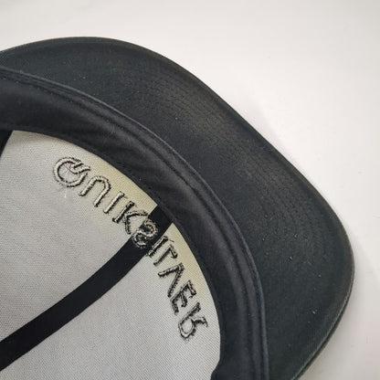 Quiksilver Snapback Black One Size Hat Tonal Logo Embroidered Yupoong Classic