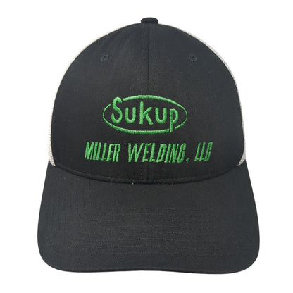 Sukup Miller Welding LLC Fitted Trucker Hat Black One Size Mesh Back