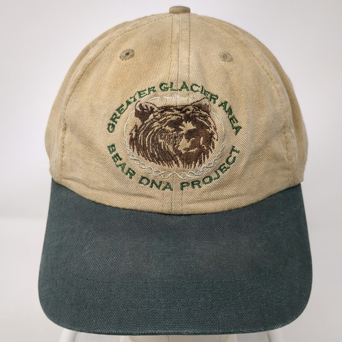 Stitches Embroidery Greater Glacier Area Bear DNA Project Baseball Cap OS Hat