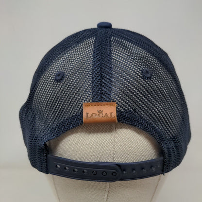 USA Estd. 1776 Snapback Mesh Back Trucker Hat Blue One Size Local Crowns