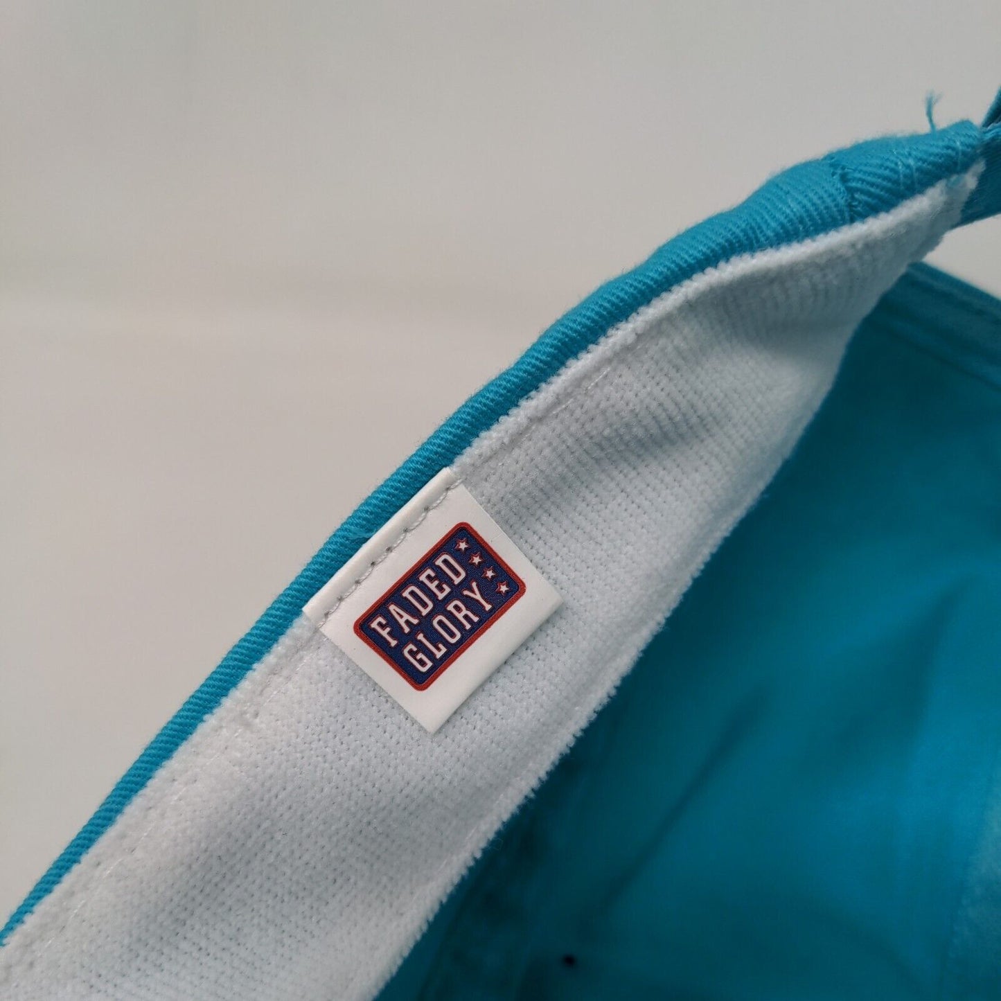 Faded Glory Strapback 5 Panel Cap Blue One Size Adjustable Vented Holes Blank