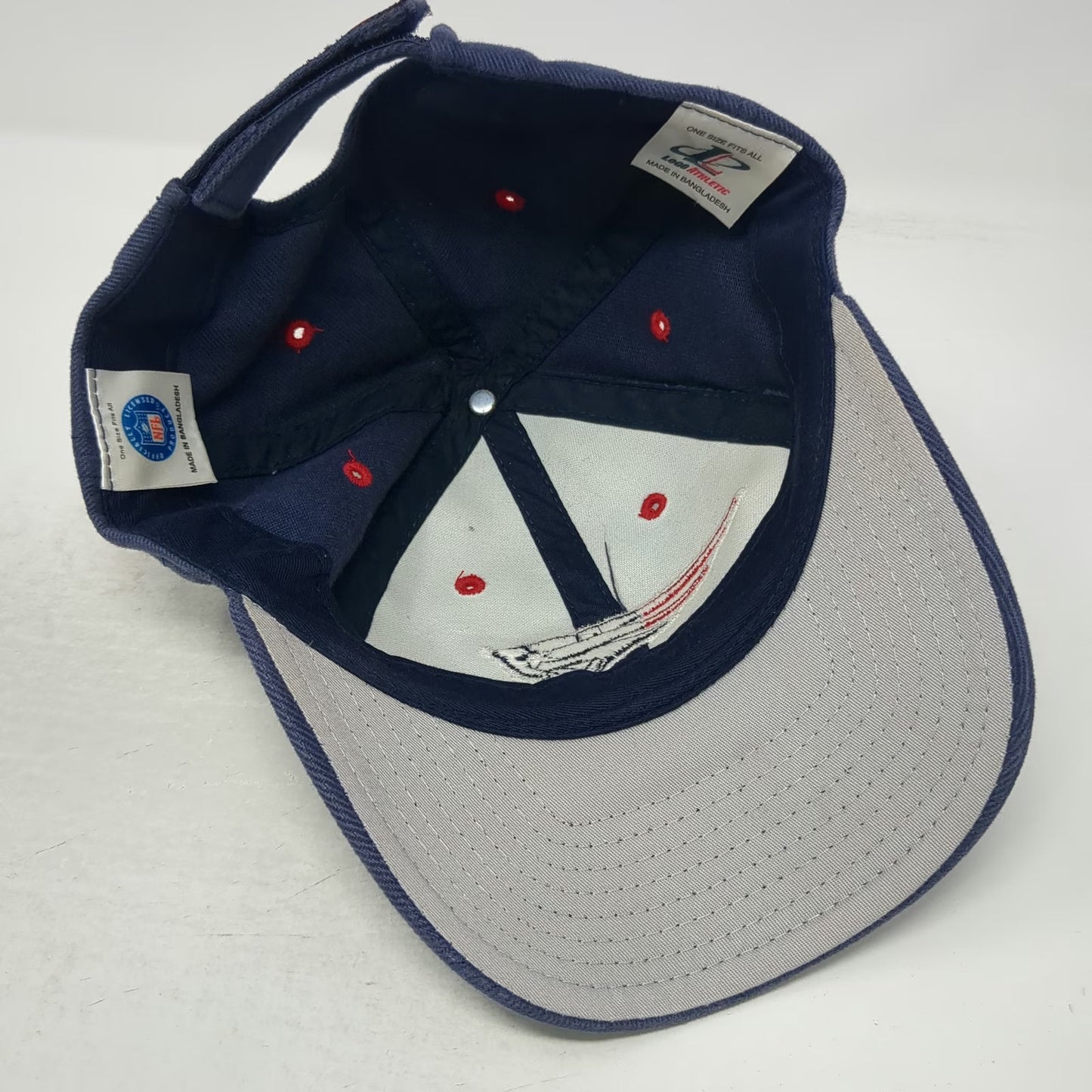 New England Patriots NFL Logo Athletic Blue Red Gray One Size Strapback Hat Cap