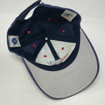 New England Patriots NFL Logo Athletic Blue Red Gray One Size Strapback Hat Cap