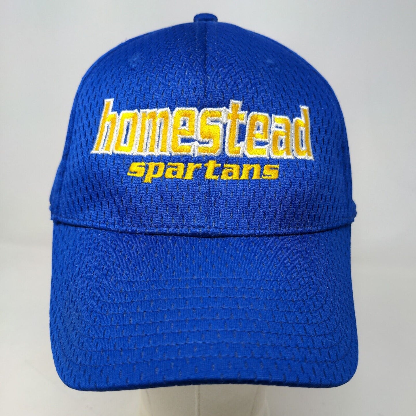 The Game Men's Fitted Hat Blue Embroidered Homestead Spartans Logo Polyester
