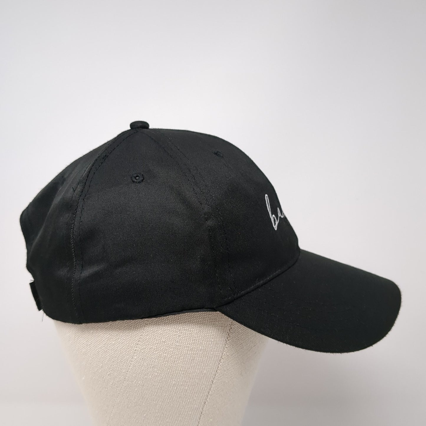 Babe Strapback Hat Black One Size Adjustable Embroidered Solid 6 Panel