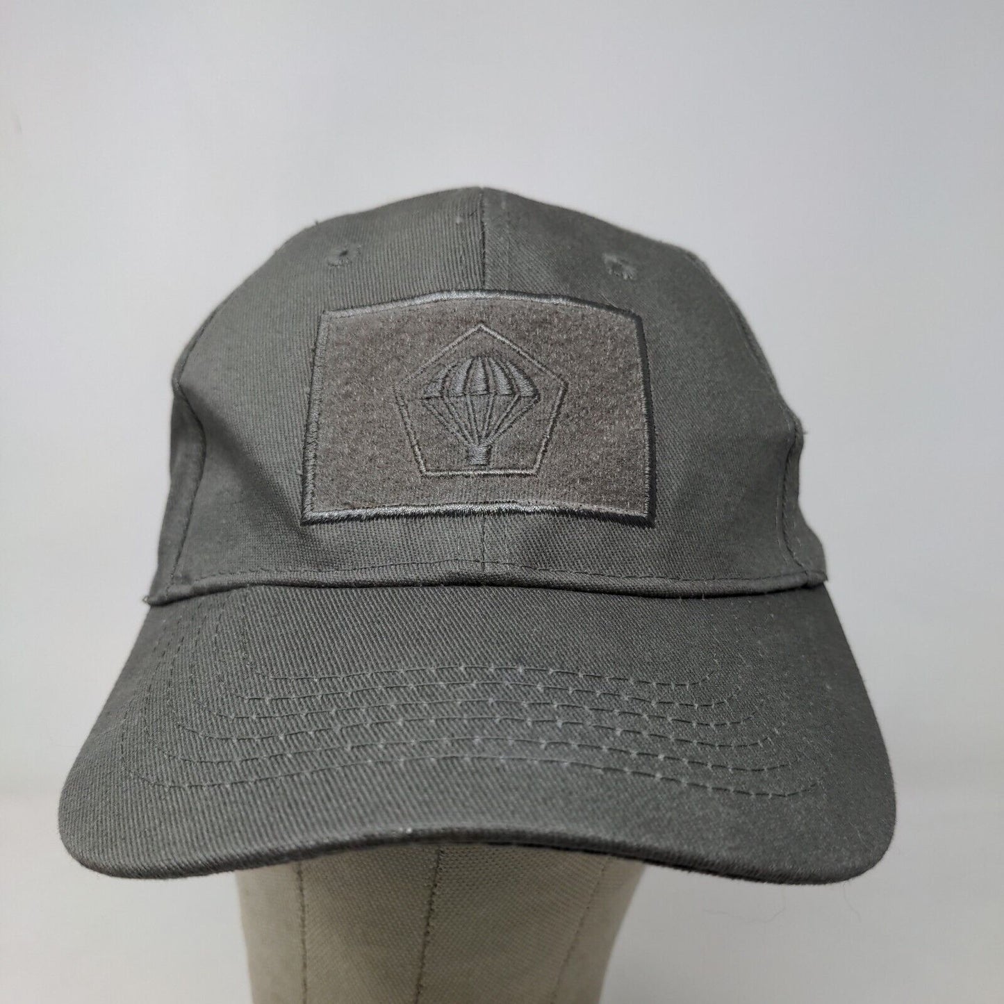 TacPack Men's Strapback Hat Gray Size OSFM Embroidered Parachute Logo