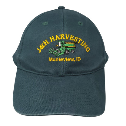 J&H Harvesting Monteview ID Strapback Hat Green One Size Embroidered