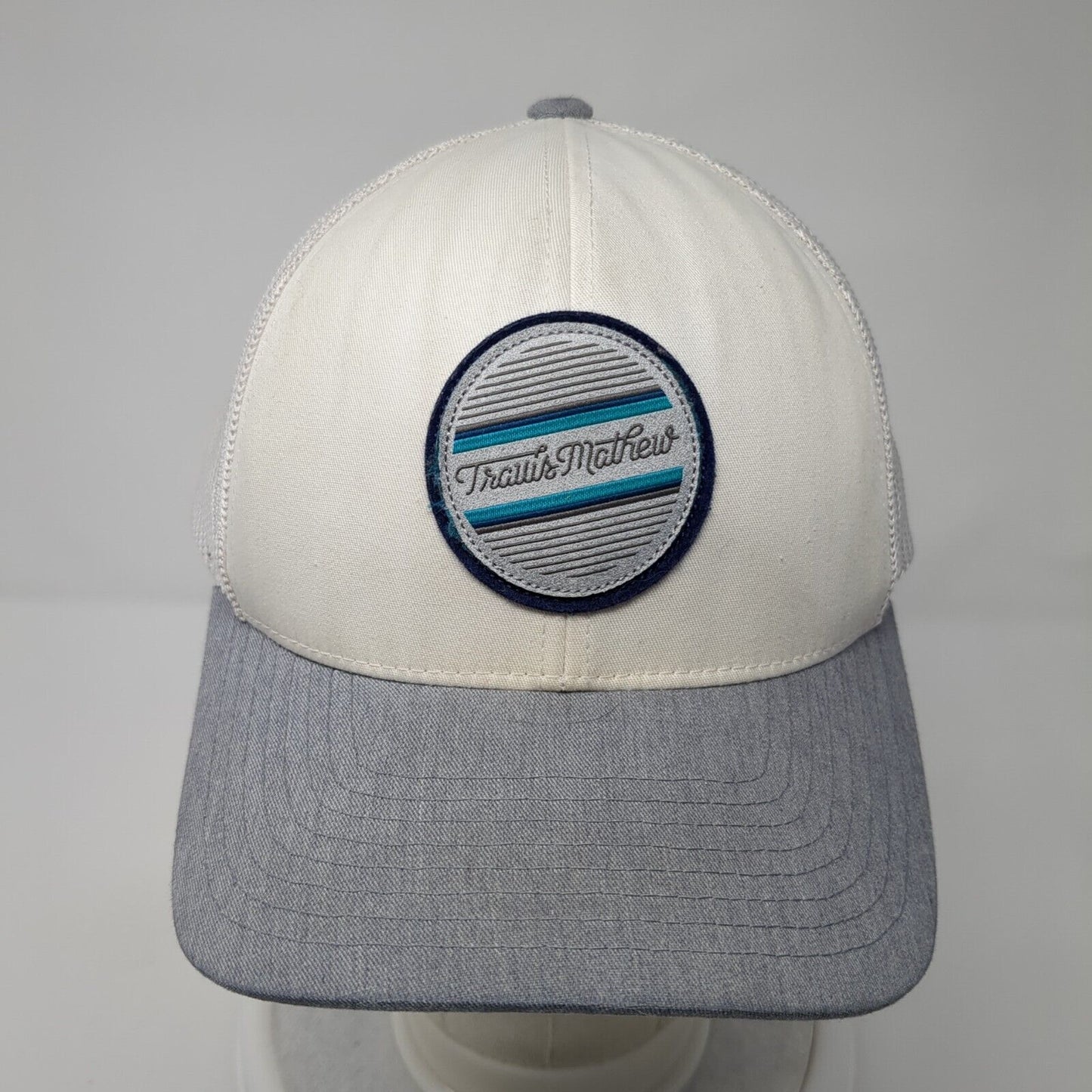 Travis Mathew Snapback Trucker Hat White OS Adjustable 110 Flexfit Mesh Yupoong