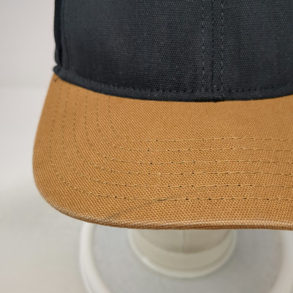 George Baseball Cap Black One Size Two Tone Brown Metal Pin Strapback Canvas Hat