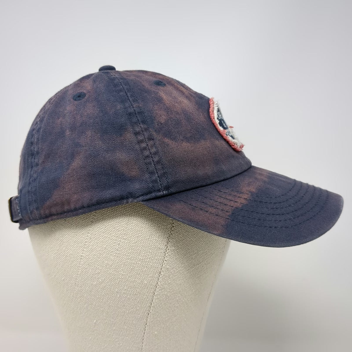 Life is Good Baseball Cap Blue One Size Bleached Wash Distressed Patch Hat