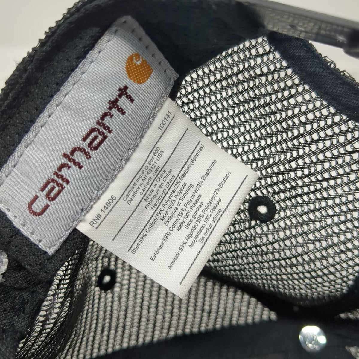 Carhartt Trucker Hat Black One Size Wild Plum Events Mesh Back Snapback