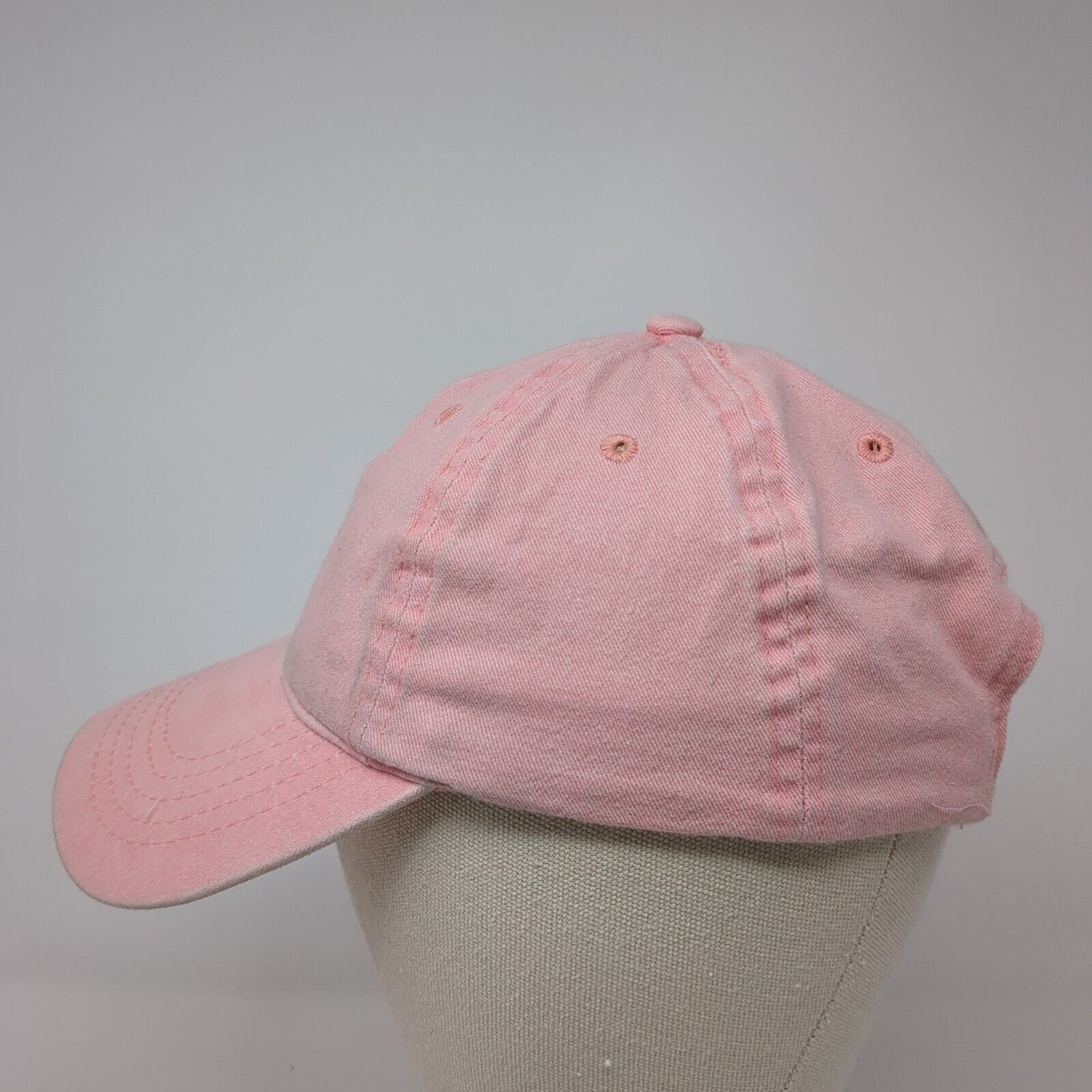 Unbranded Strapback Hat Pink One Size Adjustable Vented Holes 6 Panel Blank