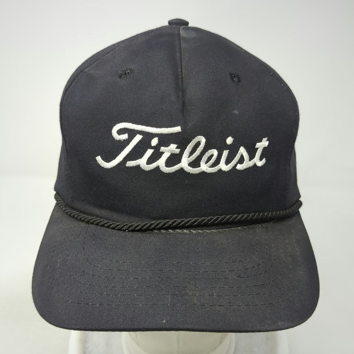 Titleist Baseball Cap Black One Size Texace USA Made Slideback Hat Golf Vintage